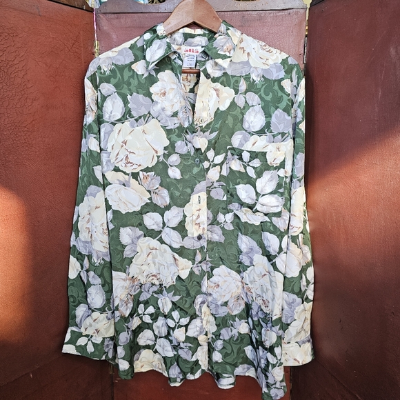 Vintage Alia Floral Green Size M - Picture 1 of 4